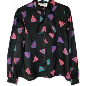 VNTG 80s geometric blouse by Jessica West Sm/Med